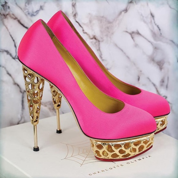 Charlotte Olympia Shoes - CHARLOTTE OLYMPIA Objets D'Art Gold Sculptured 37.5